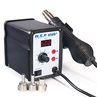 858D+SMD Rework Soldering Iron Welding Station Hot Air Welding 700W+3 Nozzles