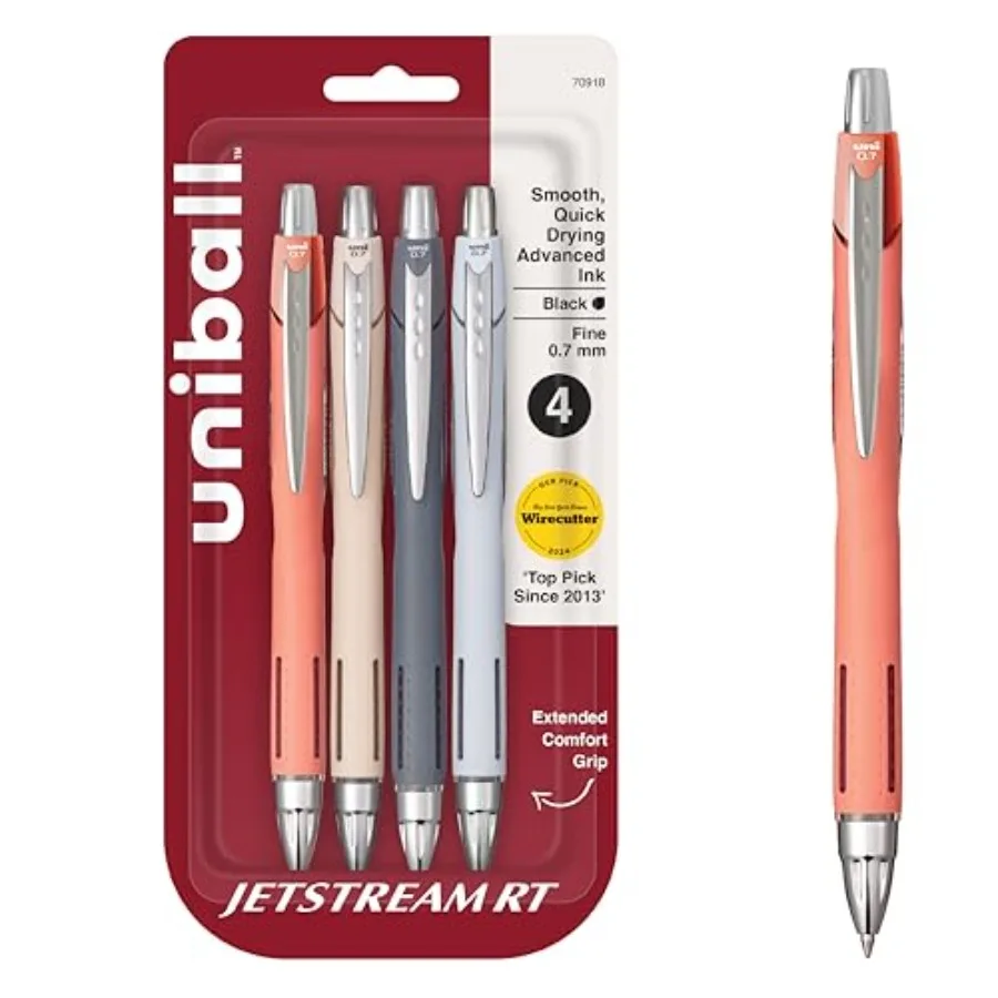 

Jetstream RT Pens - NY Times Wirecutter Best Pen for Over a Decade - Pack of 4 Black Fine Point Pens 0.7mm - Back to School