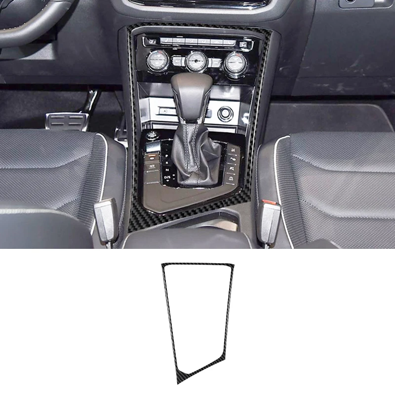 Carbon Fiber For Volkswagen VW Tiguan mk2 headlight switch Knob Gear Shift Box Cover Moulding Trim Decoration Frame Accessories