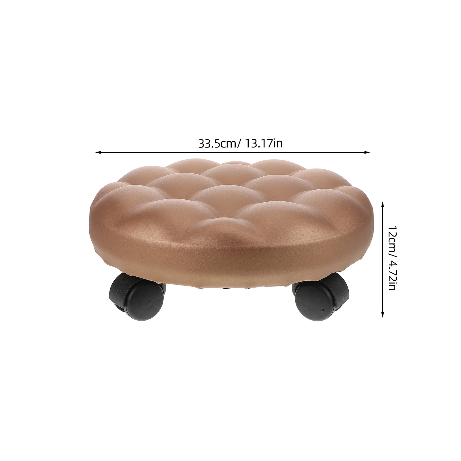 Taburete bajo redondo con ruedas, taburete rodante multiusos para sala de estar, cocina, baño, fácil de mover, diseño que ahorra espacio