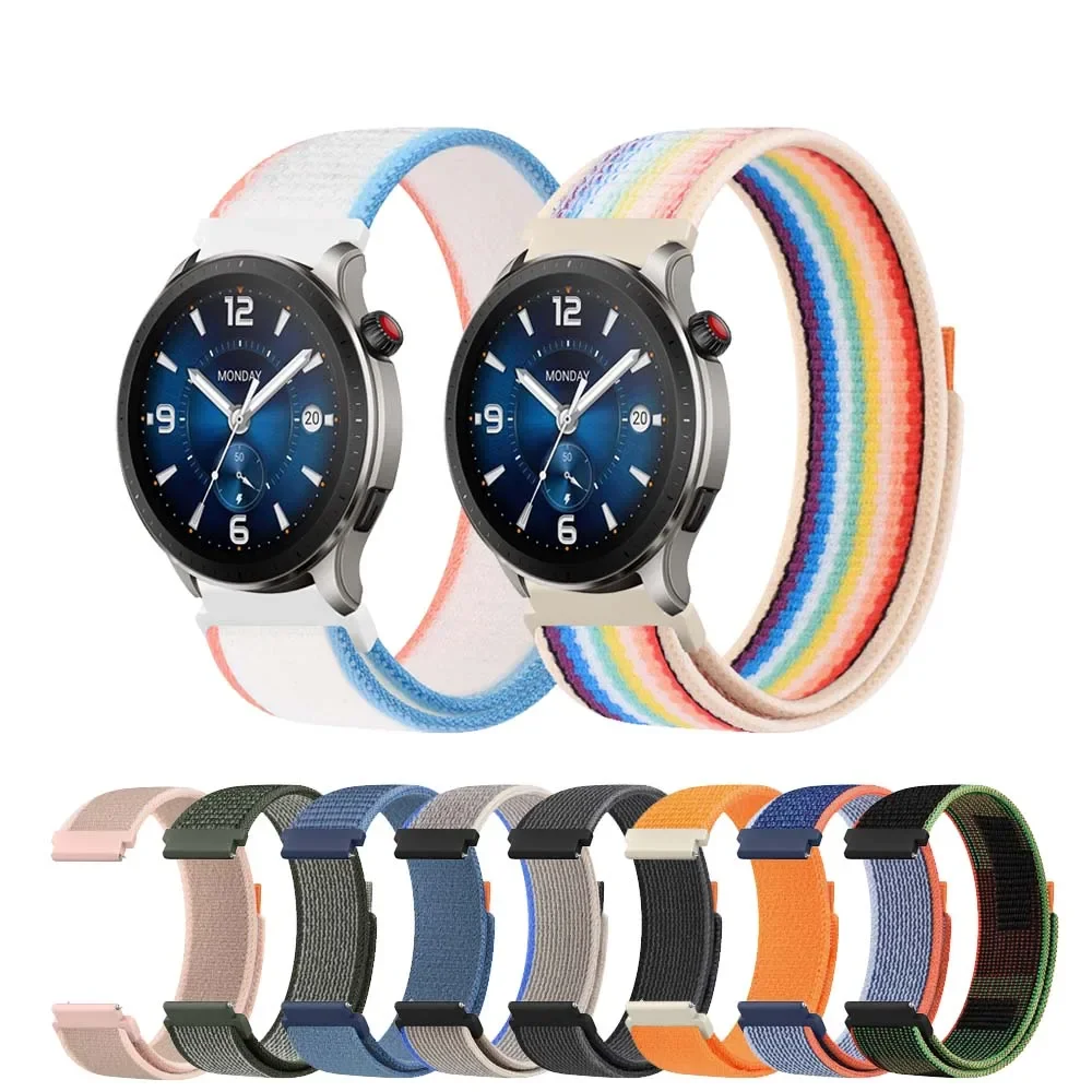 

Нейлоновый ремешок для часов 22 мм для Amazfit GTR 4 3 2 2e 3 pro/GTR 47 мм, спортивный браслет для Amazfit BIP 5/Pace/Stratos 2S 3, браслет