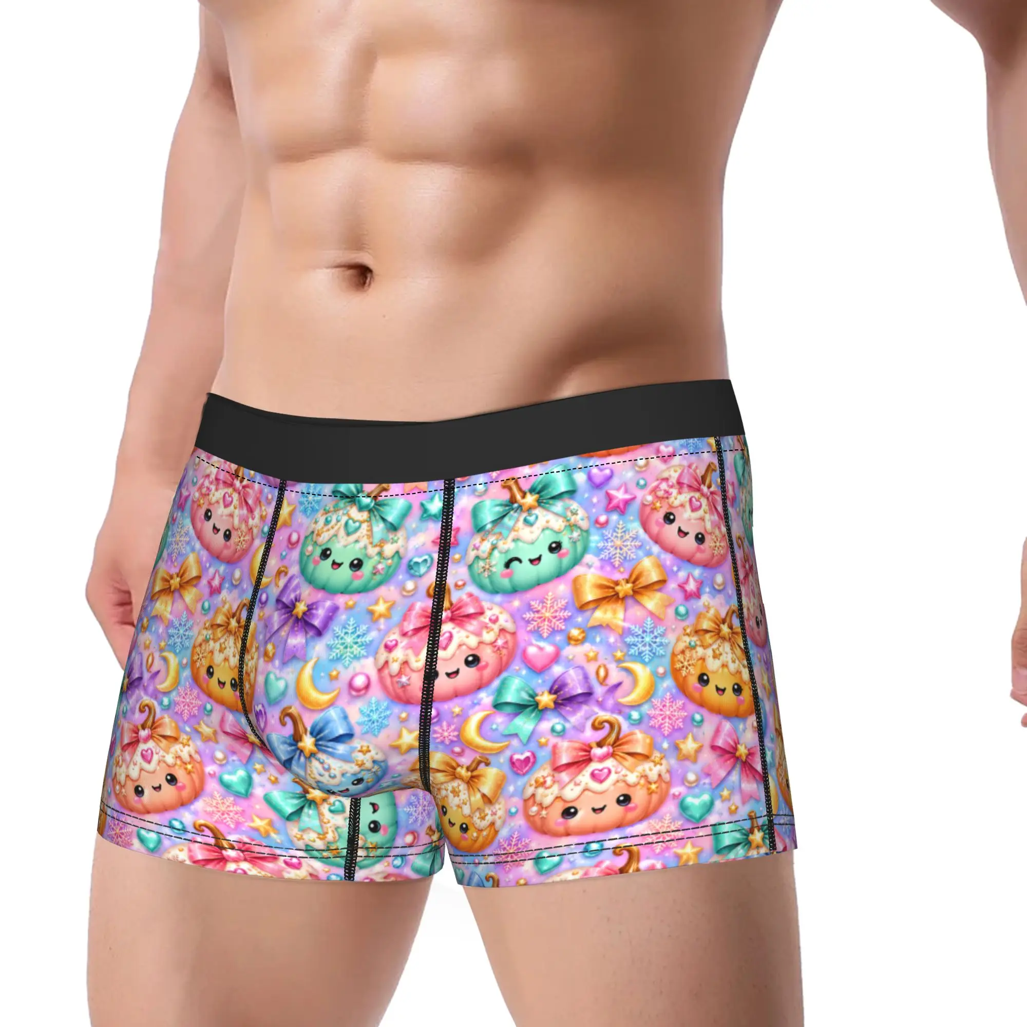 Halloween Pumpkin Moon Underwear  Design Trunk High Quality Men Underpants Sexy Soft Shorts Briefs Birthday Gift
