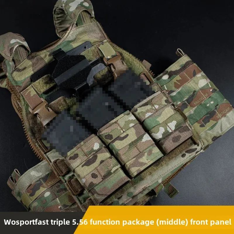 Wosport Fast 3-Link 5.56 Bullet Clip Pack (Mid) Vest Buckle Style Front Panel Original Camouflage Unisex Running Bag