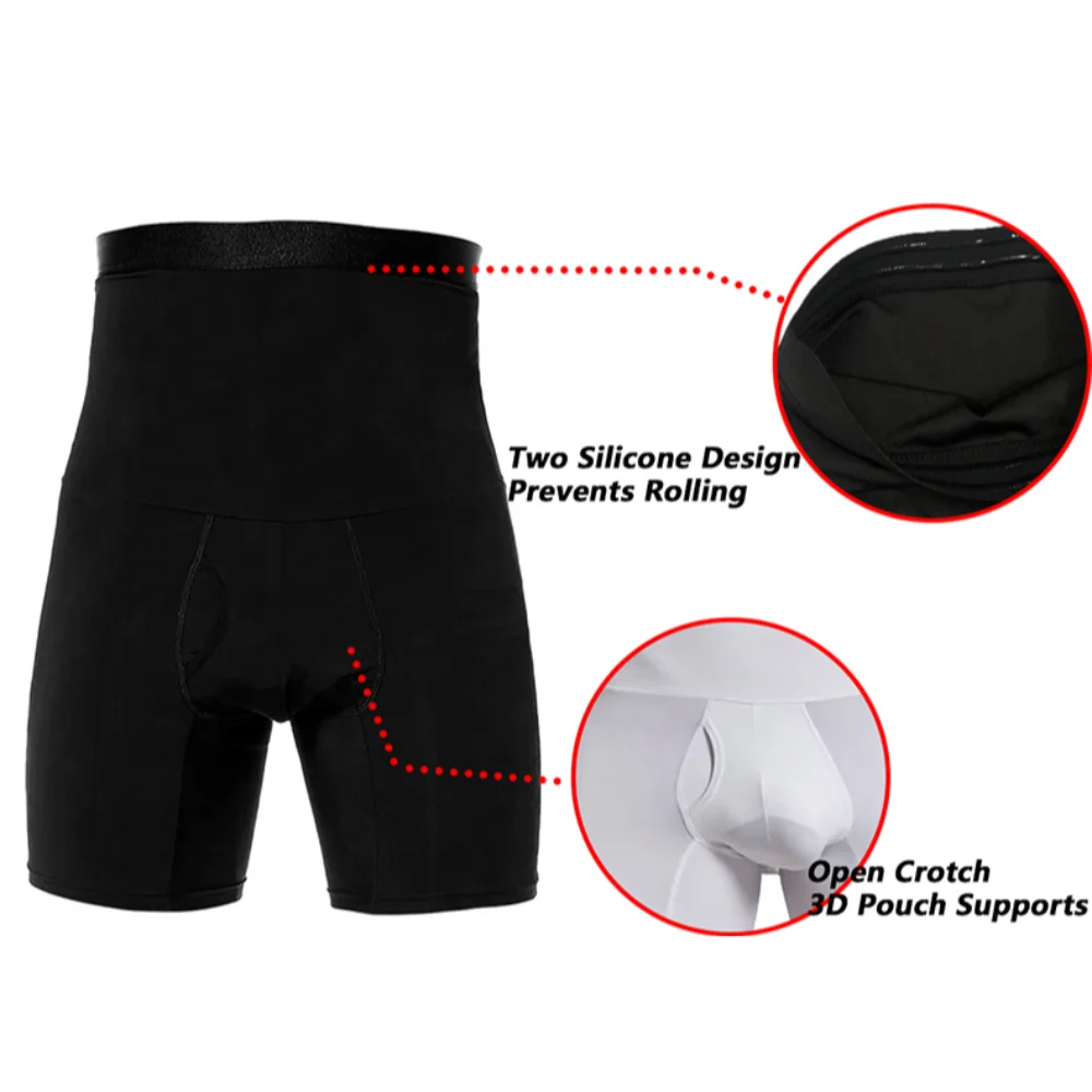 

Belly Tummy Control Shorts Shapewear High Waist Slimming Body Shaper Solid Color Underwear Trainer Compression Boxer Panties Men