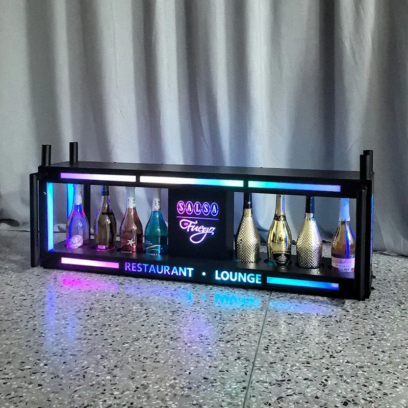 

Bar LED light-up wine stand, creative 8-piece champagne base, colorful wine rack, liquor holder, wine display stand