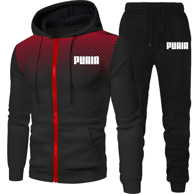Spotted Sweatshirt Suit Man Clothes for Men Fashion New in Sets for Men Winter Tracksuit Sets Men\'s Pants Sports Two Piece Pant
