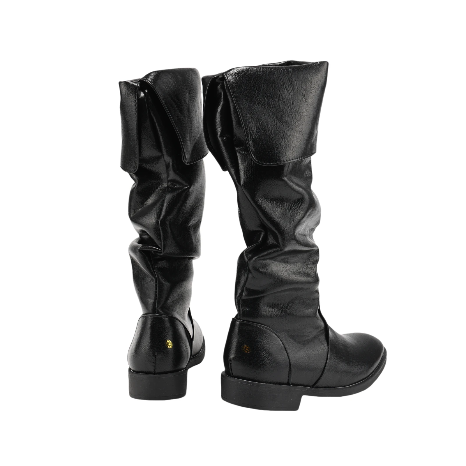 Renaissance Mittelalterliche Ritter-Piratenstiefel im Western-Stil, Schwarze Flache Jazz-Stiefel, Unisex, zum Anziehen, Wadenlang, Gothic Cosplay Schuhe 2026 – Detail 5