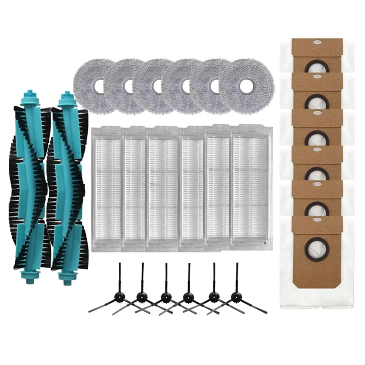 

IDS-Accessories Kit for Cecotec Conga 11090 Spin Revolution Vacuum Replacement Parts Main Side Brush Filter Mop Dust Bag
