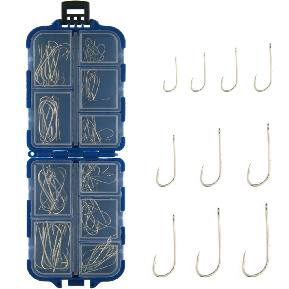 

100 Pcs Carbon Steel Fishing Hooks Set Must Have Tool Accessories for Anglers in Freshwater and Saltwater Environments