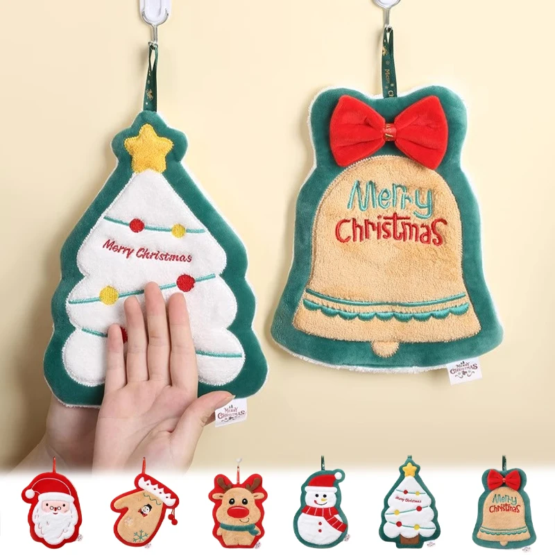 

Holiday Snowman Hand Towel Absorbent Kitchen Rag Christmas Themed Decor Quick Dry Cleaning Cloth for Home Decorative Best Gift