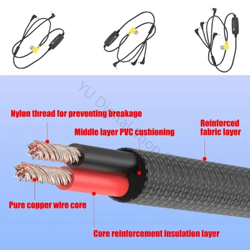 96BA 3 Speed USB Fan Power Cable With Adjustable Switches For Office Home Outdoor