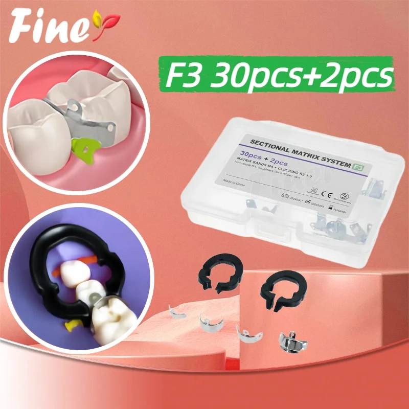 

Finer F3 Dental Matrix Bands Clamp Ring Sectional Contoured Matrix System Clip Ring Dental Sectional Contoured Matrices