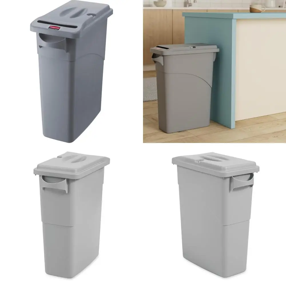 

Серый 16-галонный тонкий джим с замком для конфетных документов, мусорное ведро