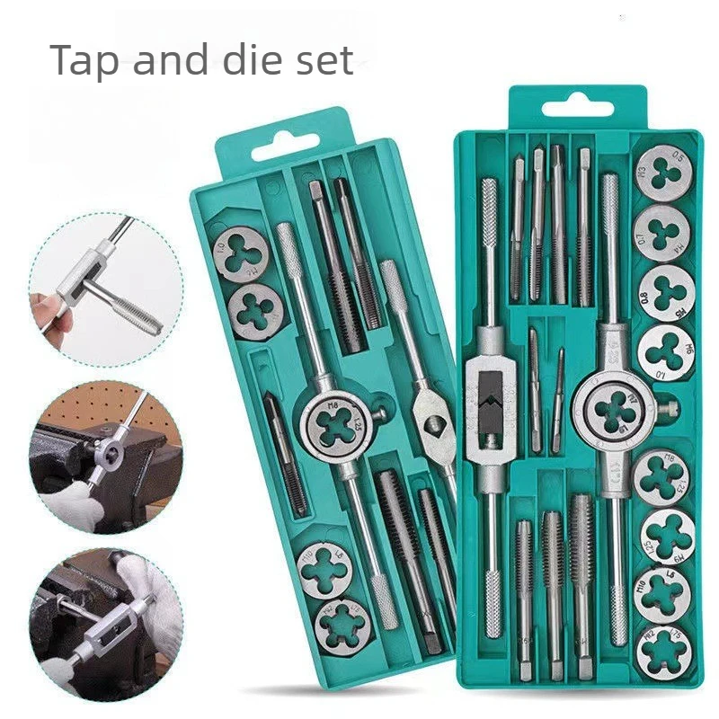 

Thread Repair Kit Tap and Die Set M3-M12 Metric Screw Threading Tool Hand Screw Taps Straight Taper Thread Plug for Cutting