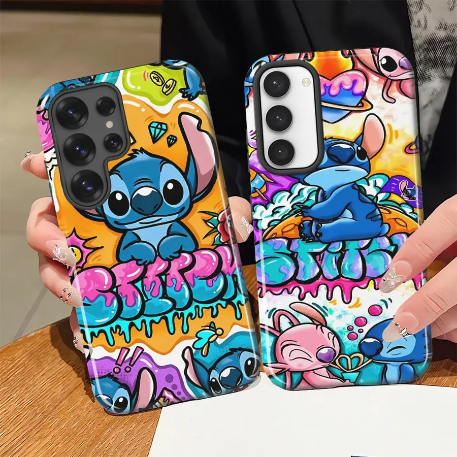 Soft Cover Capa Phone Case for Samsung Galaxy S26 Ultra S23 S25Ultra A56 S24 Ultra S20 FE A36 A26 A16 Disney Cartoon Stitch