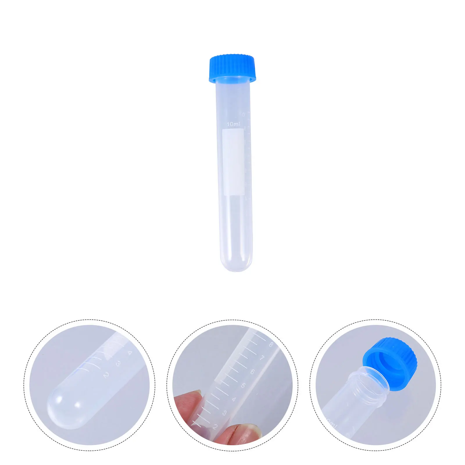

100 Pcs Test Tubes Centrifugal 10ml Laboratory Microcentrifuge Plastic Transparent with Scale
