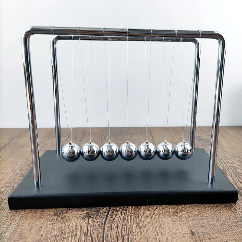 Newton Pendulum Balance Home Decor Gifts New Hot Silver Metal 7 Balls Newton's Cradle For Office Stress Relief Desk Accessories