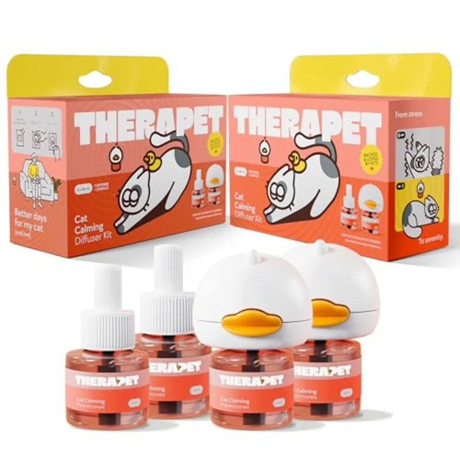 

0-Days Cat Calming Diffuser Kits - Dual-Pheromone Cat Diffusers for Stress Pee Spraying Fighting Excessive Meowing and Scratchi
