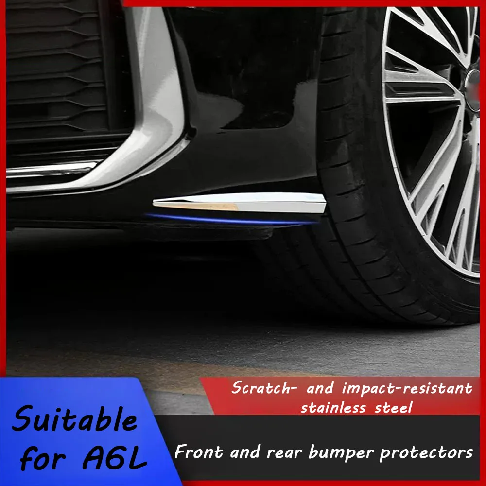 

Защитные накладки на передний и задний бамперы из нержавеющей стали для Audi A6L C7 C8 (2012–2025)