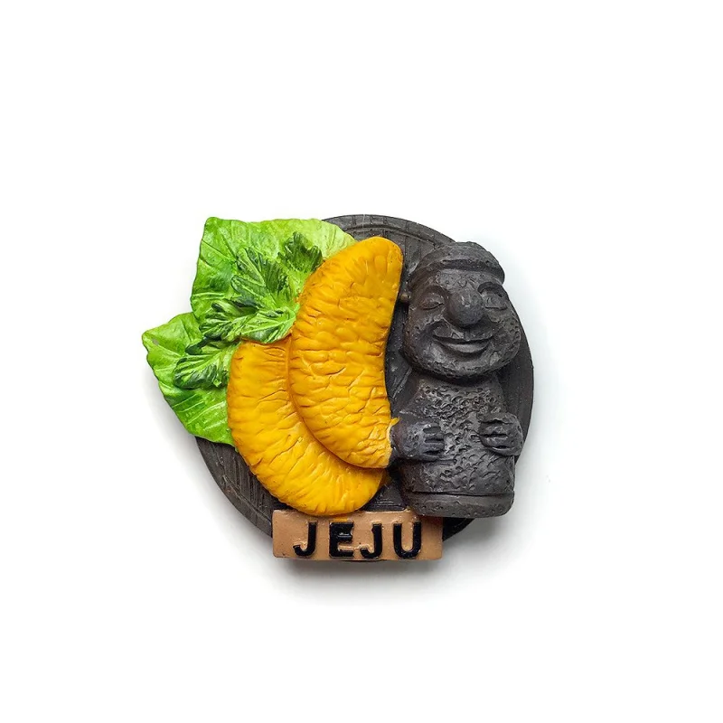 

South Korea Jeju Island Personalized Cultural Creative Stone Old Man Orange Magnetic Fridge Magnet Travel Souvenir Home Decorati