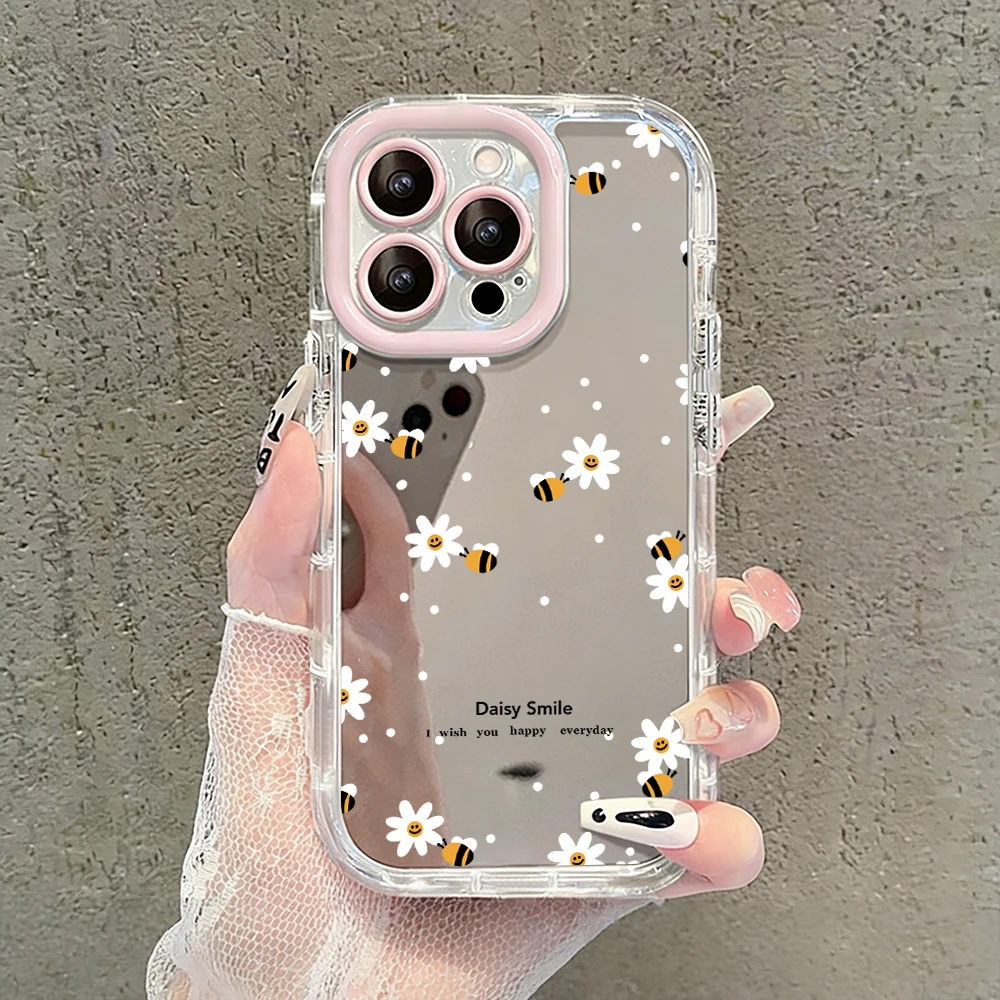 Ölgemälde Rosa Blumen Luftkissen Spiegel Handyhülle für iPhone 17 15 14 16 Pro Max 13 12 11 Pro X XR XS 7 8 Plus 17Air Cover – Detail 12