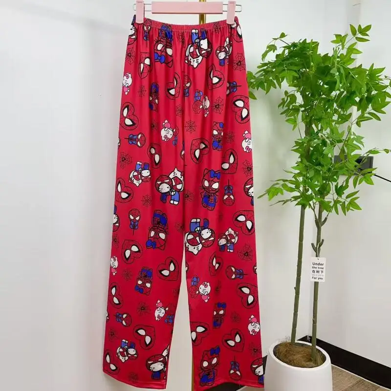 New Cartoon Pajamas Hello Kitty Women's Loose Spring Autumn Home Casual Trousers Can Be Worn Outside Walking Pants Cute Ins Gift view 6