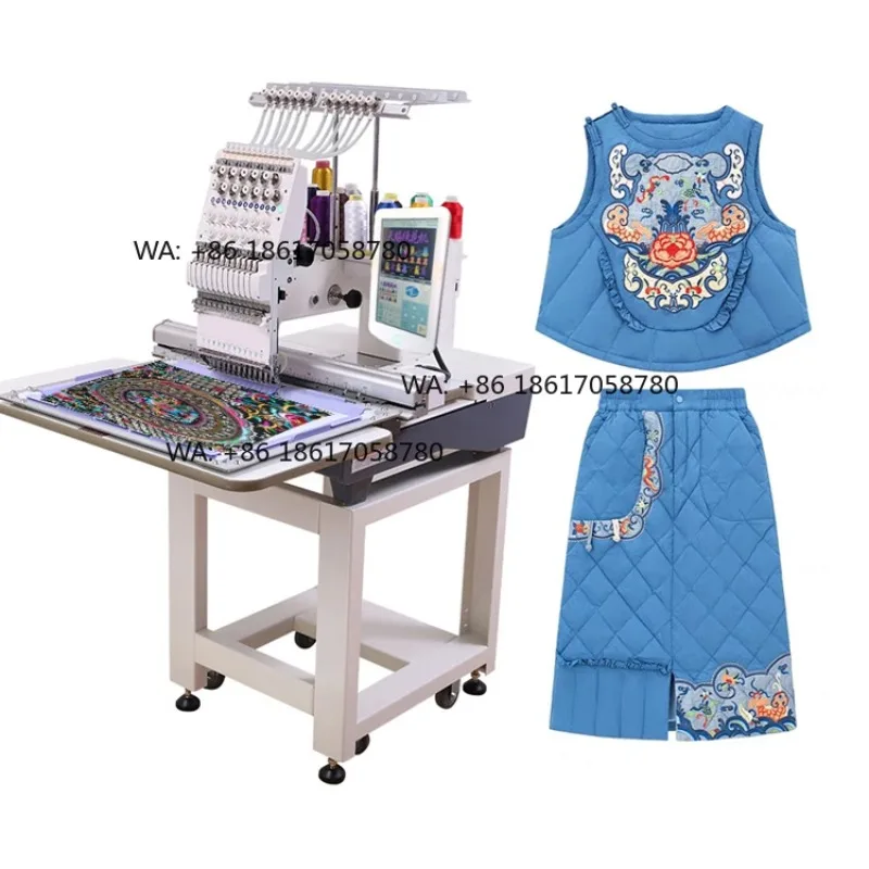 China Supplier Cheapest 1/2/4 Heads 9/12/15 Needles Auto Smart Home Clothes Garment Factory Use Embroidery Machine