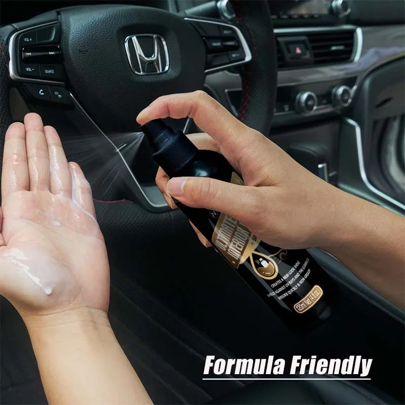 Car Plastic Restorer AIVC Leather Polish Coating Plastic Parts Refurish Back To Black New Gloss Spray Interior Cleaning Detailer