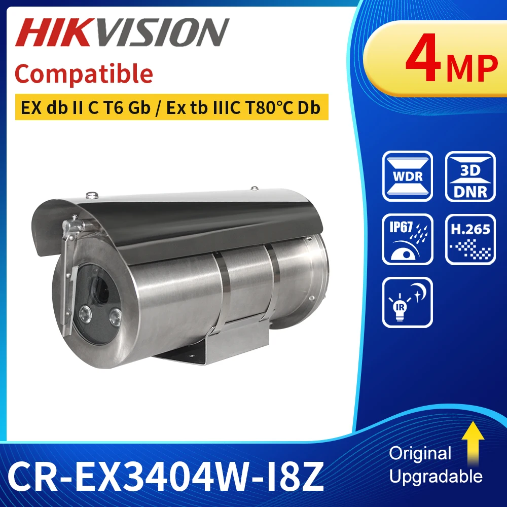 Hikvision Compatible 4MP Video Surveillance Camera 4x Zoom Stainless Steel Explosion-proof Security Camera Outdoor 80m IR IP68