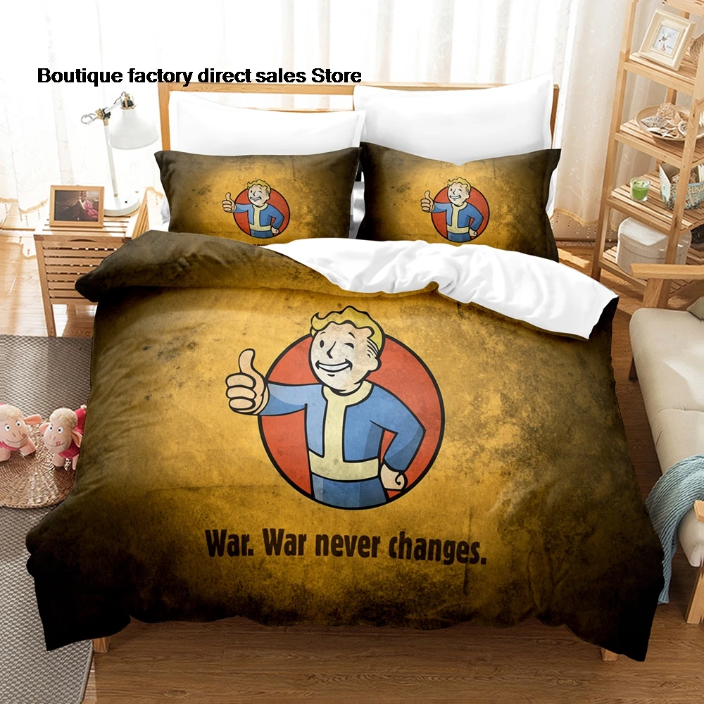 Fallout Vault 33 Bedding Set Single Twin Full Queen King Size Bed Set Adult Kid Bedroom Duvetcover Sets Anime parure de lit Bed