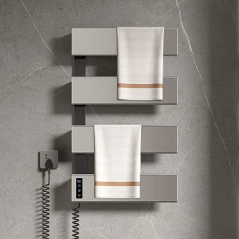 Home Intelligent Heating Electric Towel Rack Waterproof Touch Control Rust Resistant Towel Warmer Durable Bathroom Fixture