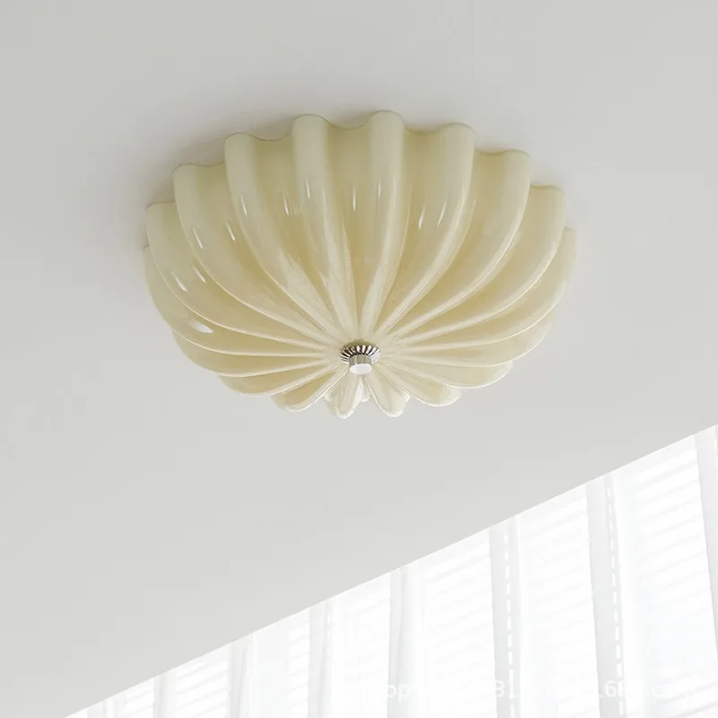 Flower Shape Acrylic Ceiling Lights Minimalist Cream Style Children Bedroom Parlor Minimalist Indoor LED Ceiling Lamp Decoration