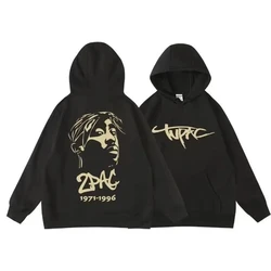 New Hip Hop Rap Tupac European and American Men's and Women's Fleece Cotton Hoodie Printed Children's Loose Sports Hoodie