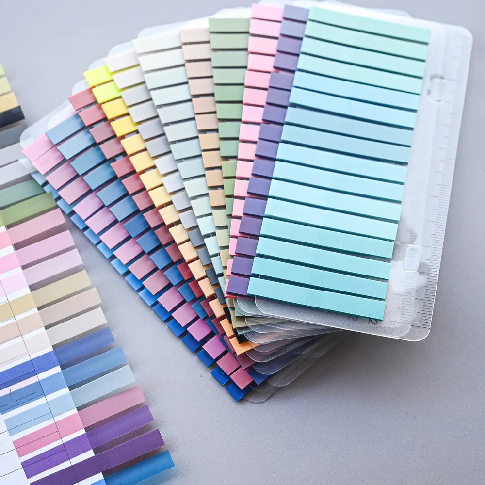 

320Sheets Gradient Colored PET Sticky Notes Transparent Index Stickers Adhesive Note Stickers for Tribute Stationery Supplies