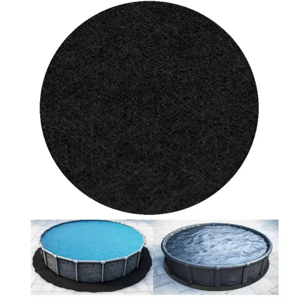 Thin Felt Pool Liner Pad Round Shape Durable Pool Anti-Slip Mat Foldable Shock-Absorbing Puncture Resistant Pad Outdoor Ground