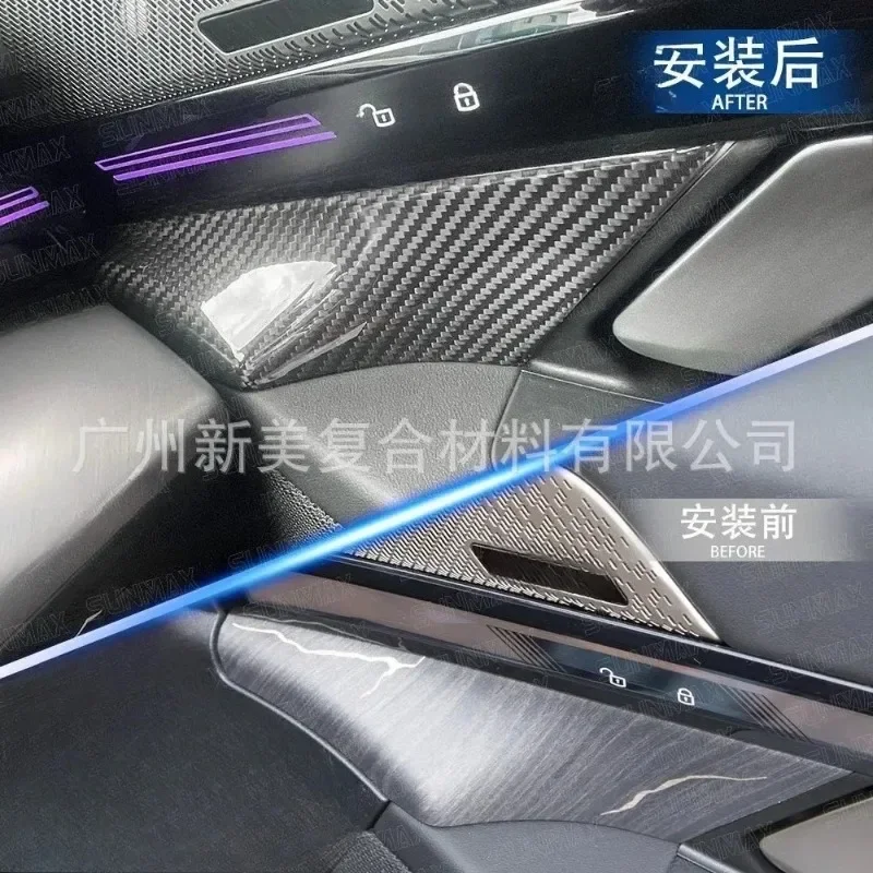 

For BMW New 5 Series 530Li True Dry Carbon Fiber Front Door Panel Decorative Stickers Automotive Interior Modification 2024