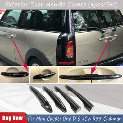 Manija de la puerta de la bandera negra, accesorios de estilo de coche, pegatinas para Mini Cooper One D S JCW R55 Clubman 4 puertas 2007-2014