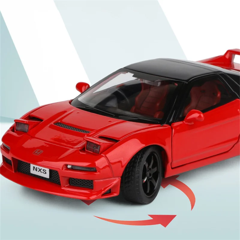 Modèle de voiture de sport en alliage moulé sous pression pour enfants, véhicules de course, simulation sonore et lumineuse, cadeau jouet, Honda Acura NSX, 1:32