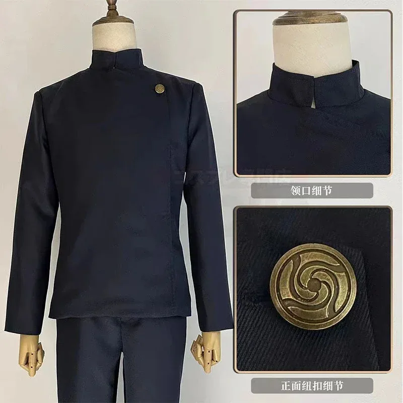 Anime Jujutsu Kaisen Gojo Satoru Cosplay Costume Glasses High School Uniform Wig Glass Suit Costume Men Adult Anime Clothes