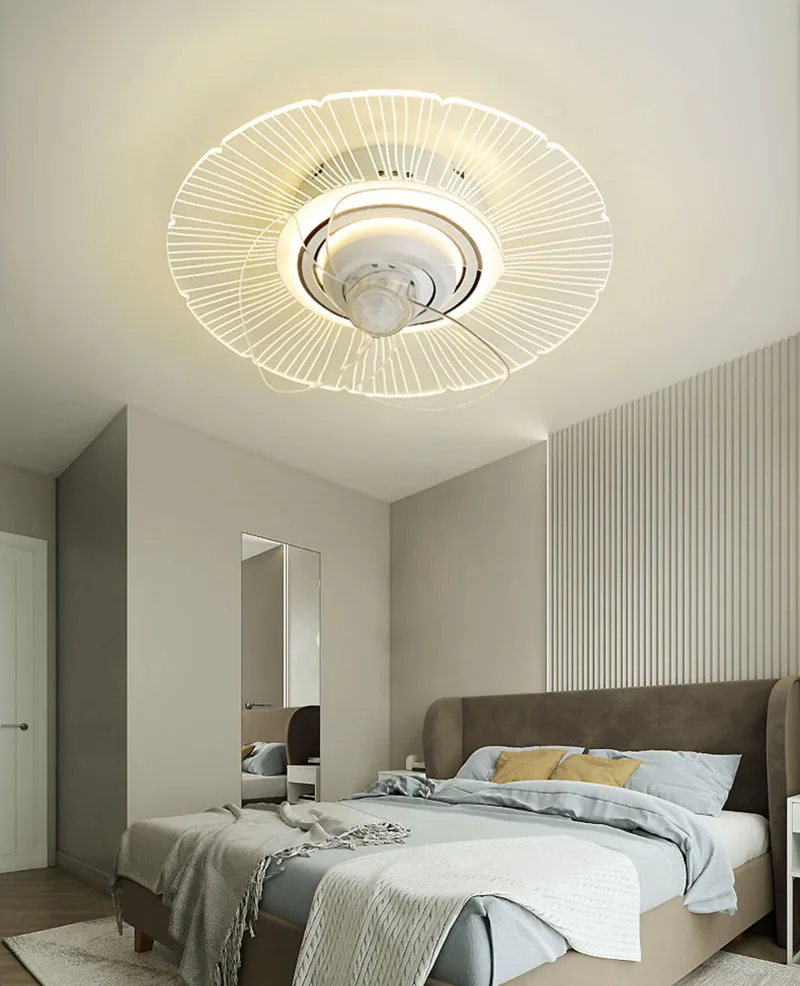 

Diameter 50cm LED Ceiling Fan Light Bedroom Invisible Dining Room Silent Household Slim Ceiling Fan Light