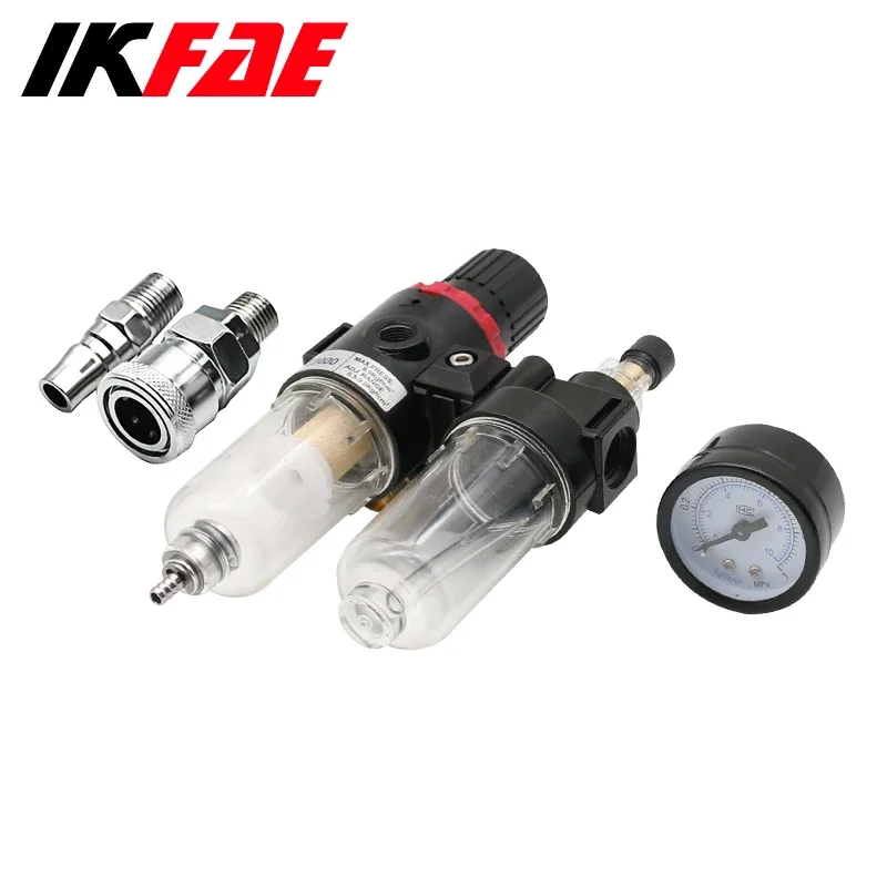 AFC2000 1/4 Air Compressor Oil Water Separator Filter Regulator Trap Airbrush Pressure Reducing Valve