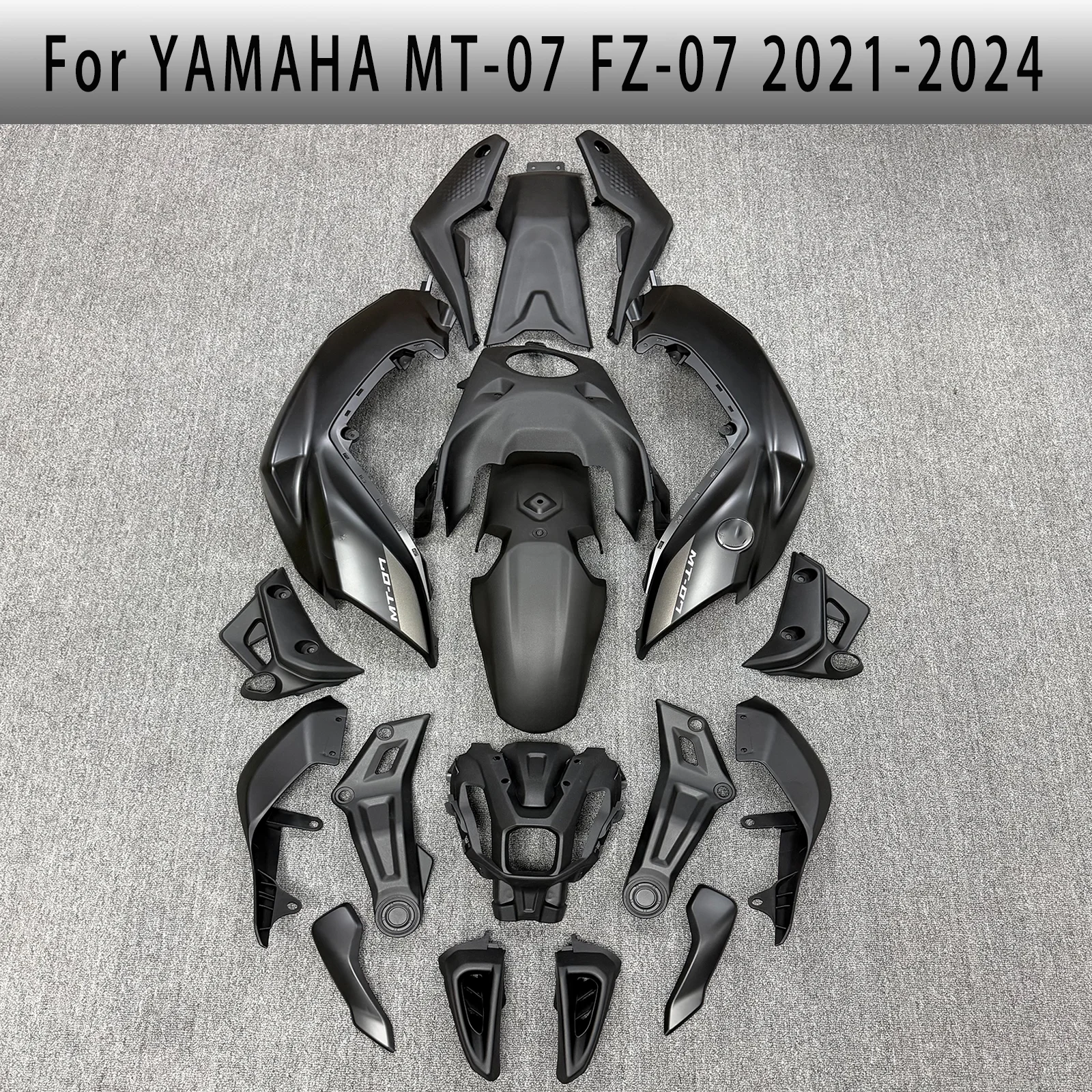 

For Yamaha MT-07 FZ-07 2021-2022-2023 Motorcycle Fairing Kit ABS Injection Molded Body Fairing Blue Gray Matte Black