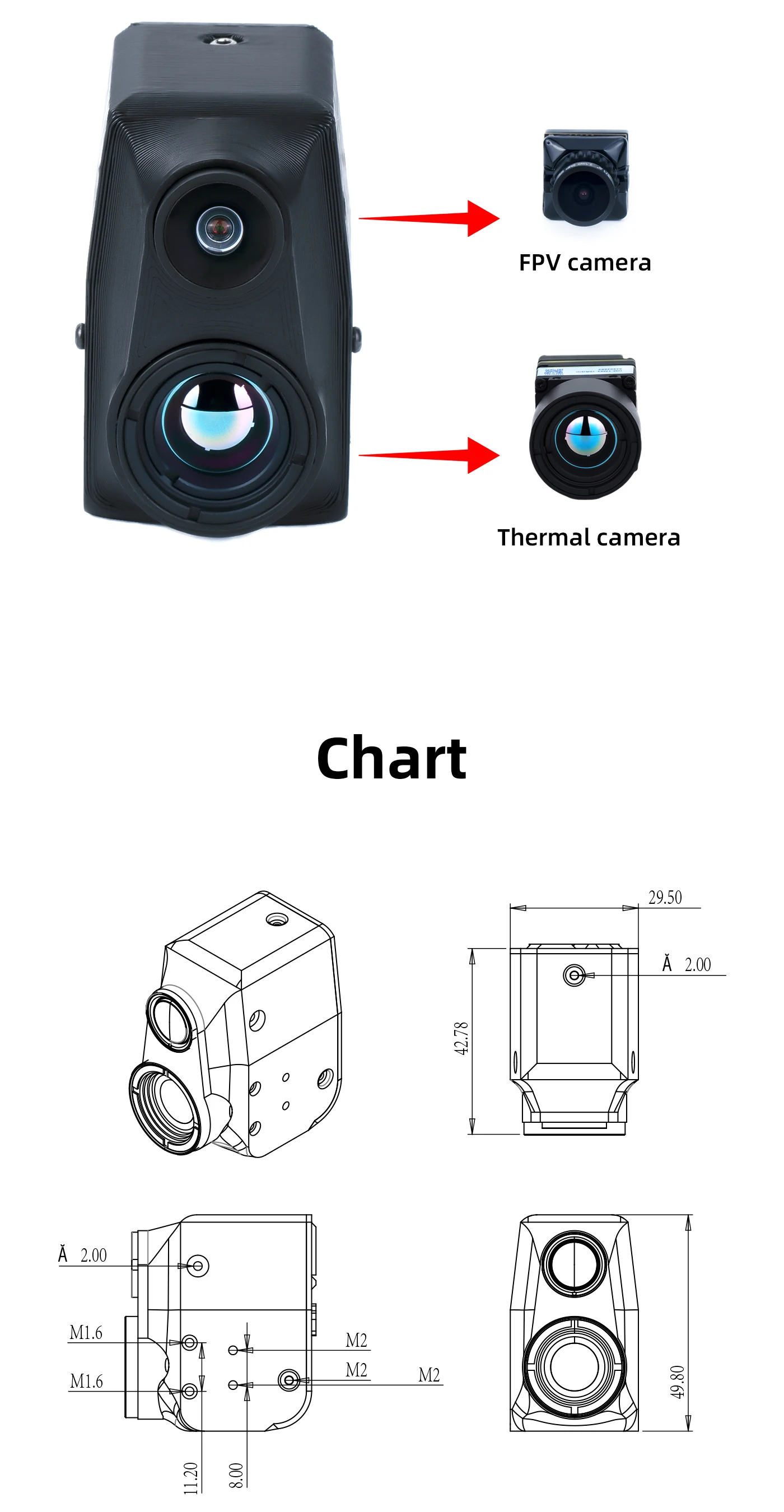 Axisflying Dual FPV Camera Model Thermal Imaging Camera Day and Night High Resolution 256/384/640 for FPV Drone