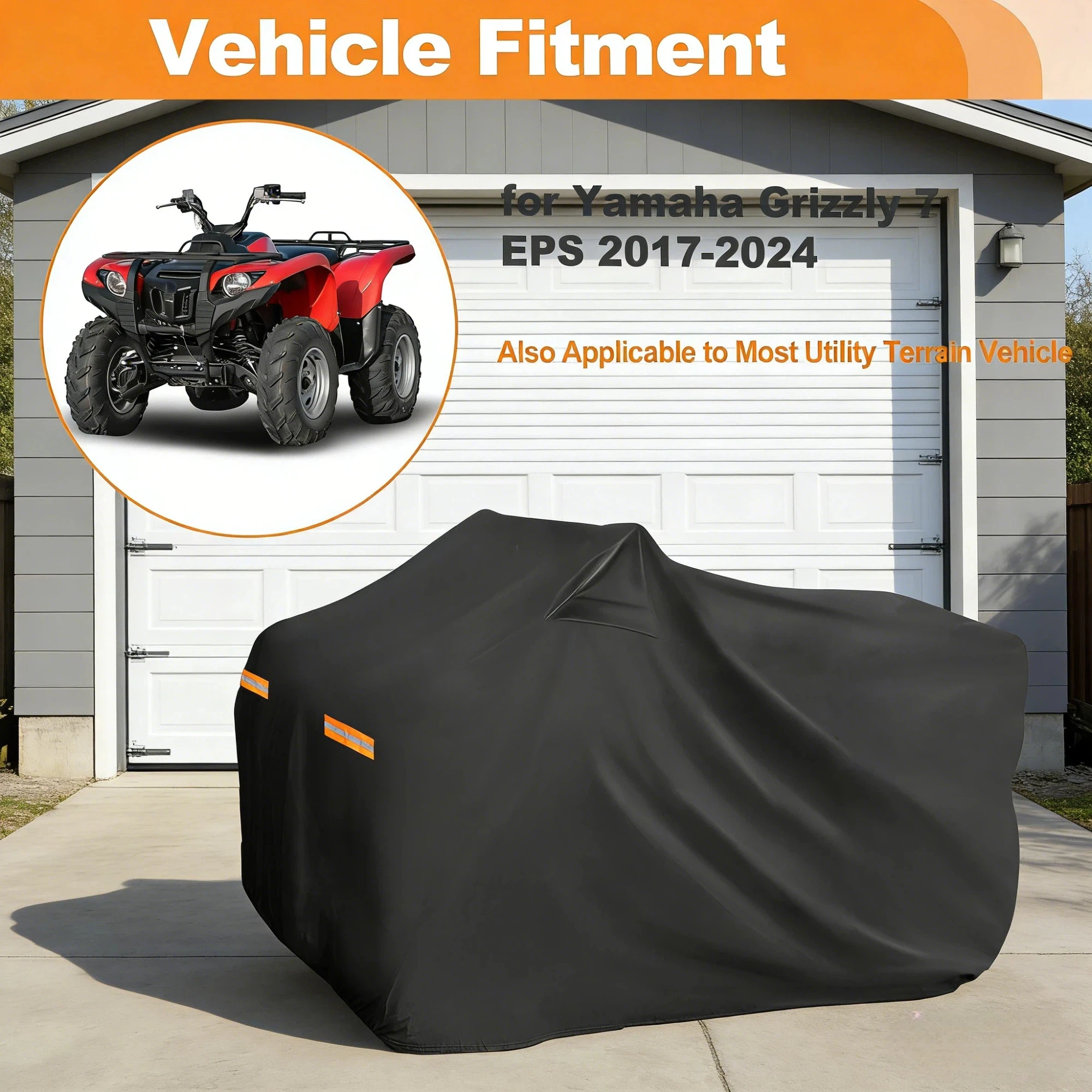 

UXCELL ATV Cover for Yamaha Grizzly 700 EPS 2017-2024 4 Wheelers Quad Bike Cover W/ Storage Bag Waterproof Oxford Cloth