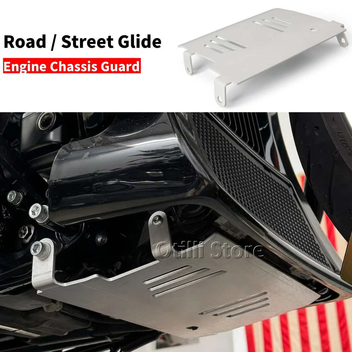 

For Harley Touring CVO Road Glide Street Glide FLTRXSE Motorcycle Skid Plate Lower Engine Chassis Guard Protection Cover 2024 25