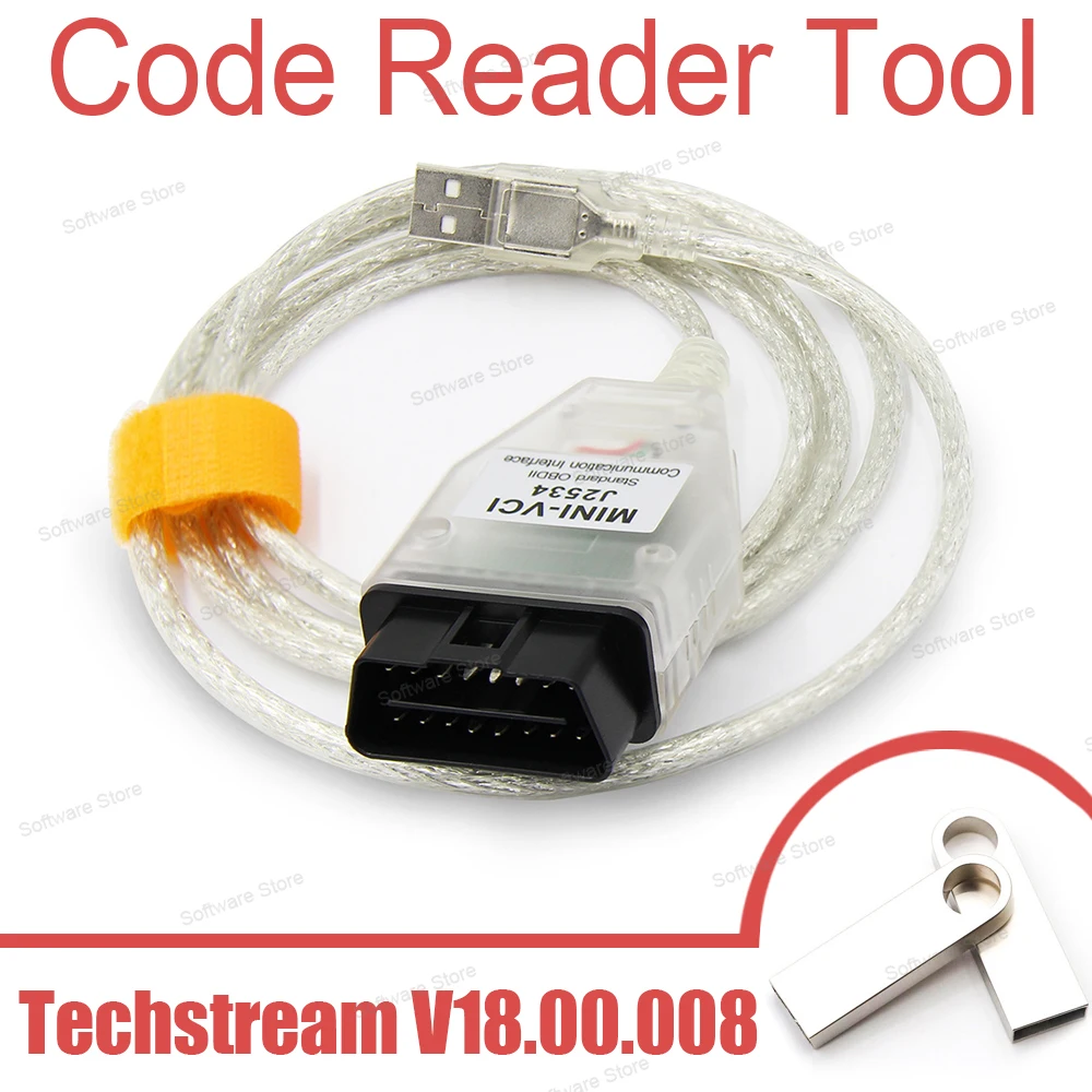 

Считыватель кодов MINI VCI Techstream V18.00.008 OBD2 для Toyota, перепрограммированное автомобильное программное обеспечение J2534, сканер с поддержкой 7 языков