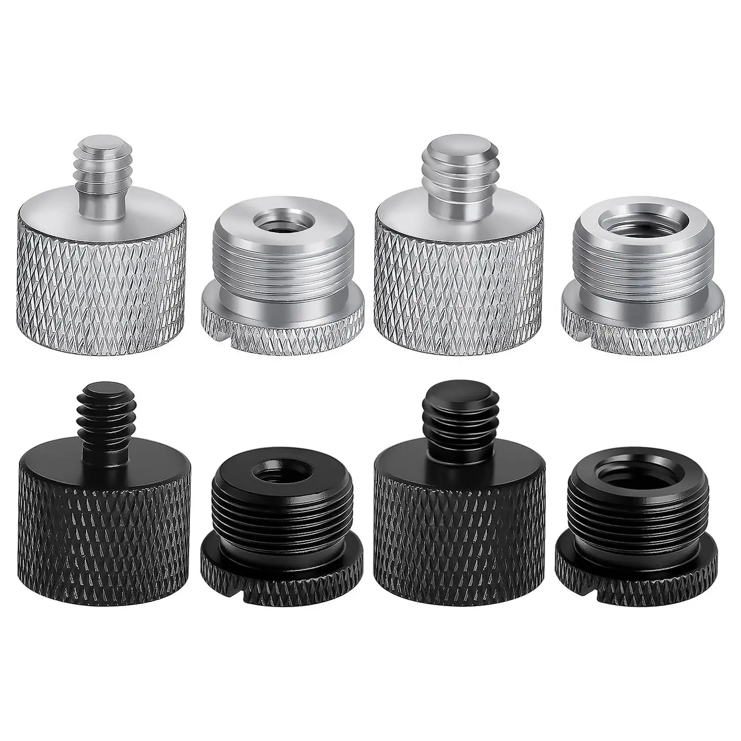 8-pack microfoonstandaardadapter, 5/8 vrouwelijk naar 3/8 mannelijk, 3/8 vrouwelijk naar 5/8 mannelijk, voor microfoonstandaard boomarm camerastatief A002