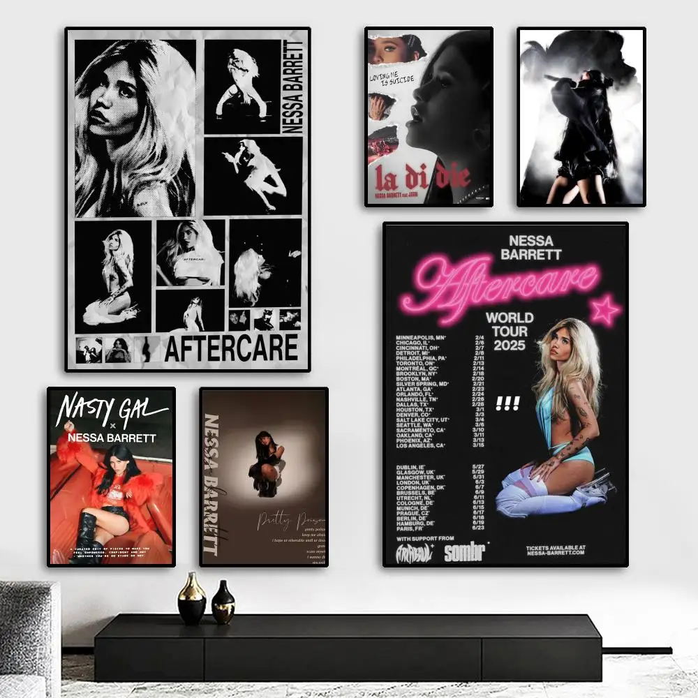 N-Nessa Barrett Punk Singer Poster HD Print Personalized Canvas Wall Mural Art Poster Photos for Living Room Home Decor Durable