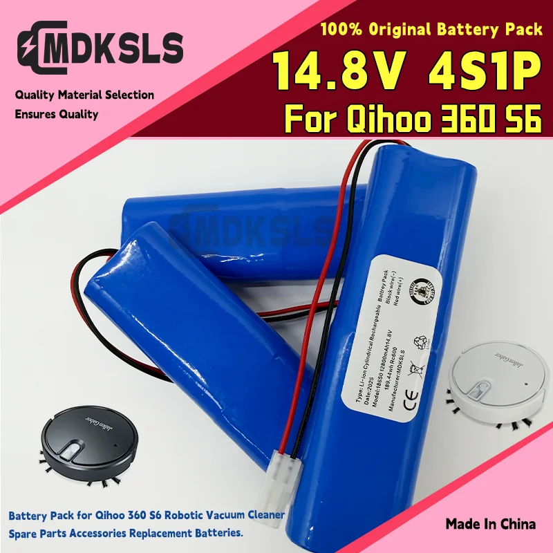 

New 14.8V 12800mAh Battery Pack for Qihoo 360 S6 Robotic Vacuum Cleaner Spare Parts Accessories Replacement Batteries.MDKSLS