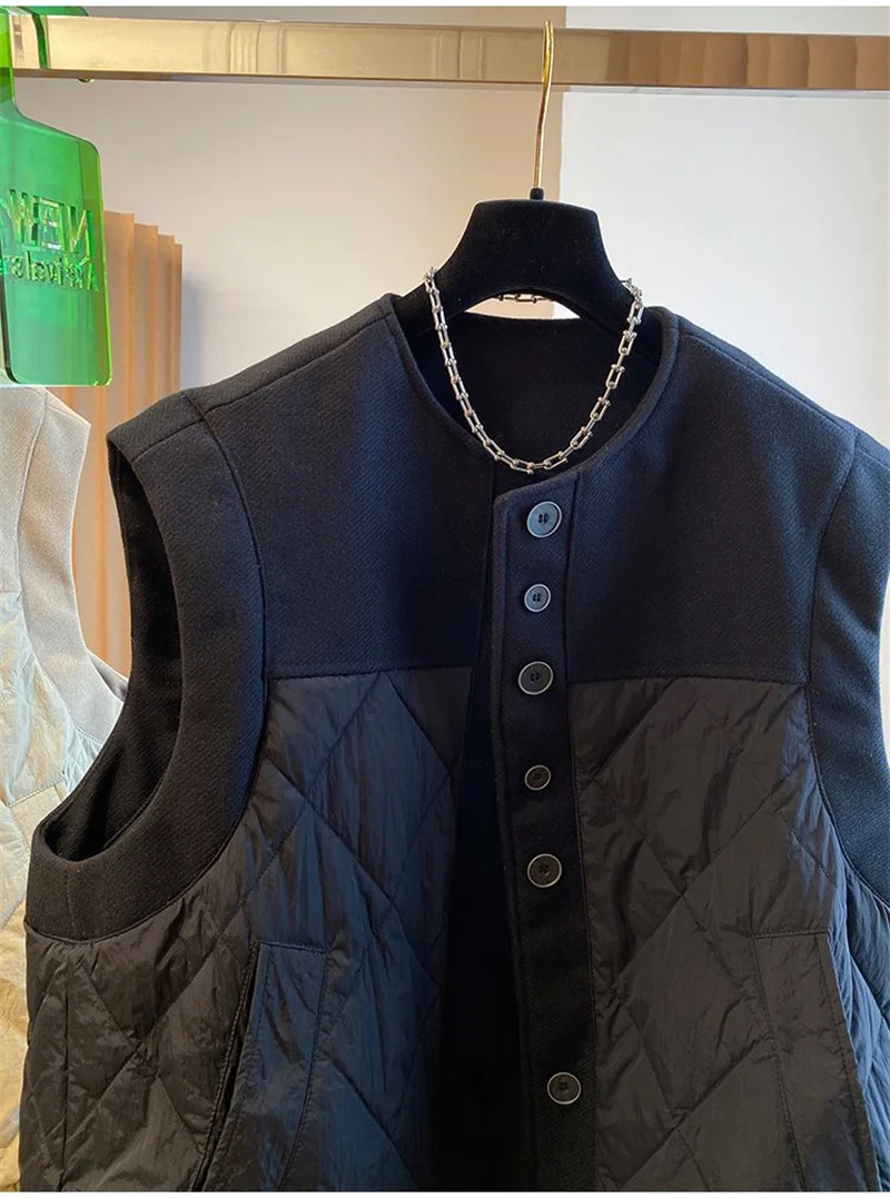 2023 Nieuwe Europese Loszittende Katoenen Vest Patchwork Katoenen Jas Voor Dames In Herfst En Winter Mouwloos Jasje Voor Externa